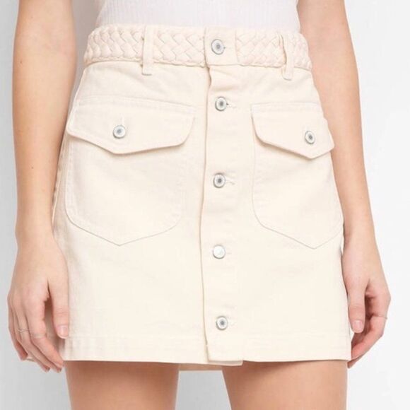 Revolve Tularosa Madelyn Y2K Mini Button Down Skirt 24 - Picture 1 of 9